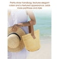 thumbnail image 4 of BadPiggies Women Straw Tote Handbag Vintage Woven Bucket Satchel Beach Hobo Bag (Beige), 4 of 9