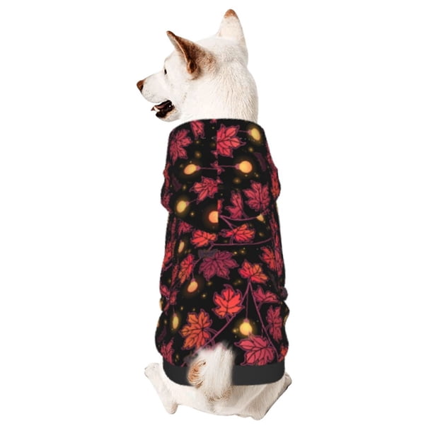 Balery Beautiful Maple Leaf Lantern Sudadera con Capucha para Perros Pequeños – Ropa para Mascotas, Disfraz para Perros y Gatos, Ideal para Fiestas y Cosplay-Small