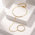thumbnail image 2 of VNOX Stainless Steel 18K Gold Plated Tennis Chain Finger Bracelet Hand Chain for Wedding Party Gift, 2 of 6