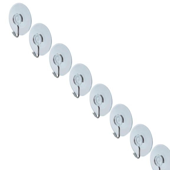 Heavy Duty Removable Clear Plastic Suction Cup Hooks for Bathroom Tile Glass Mirror, 10 Pack