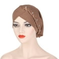 thumbnail image 1 of Under $10 Baseball Caps Brown Womens Multi Color Two Band Studded Braid Cap Side Braid Square Braid Cap, 1 of 4