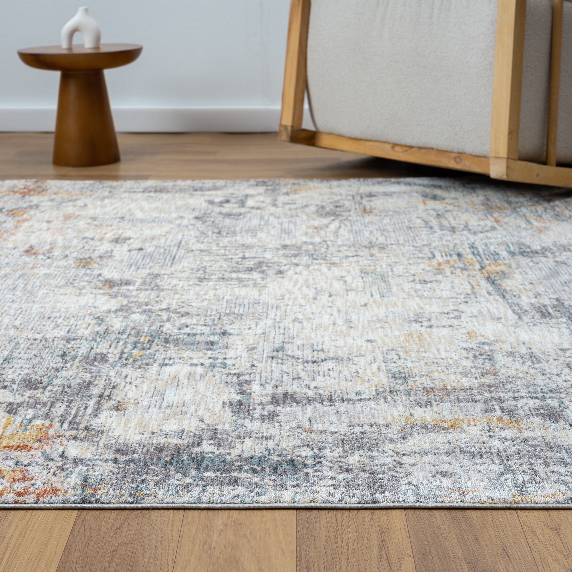 LR Home Alison Bela Abstract Indoor Polyester Area Rug, Gray/Brown, 7'9" x 9'9"