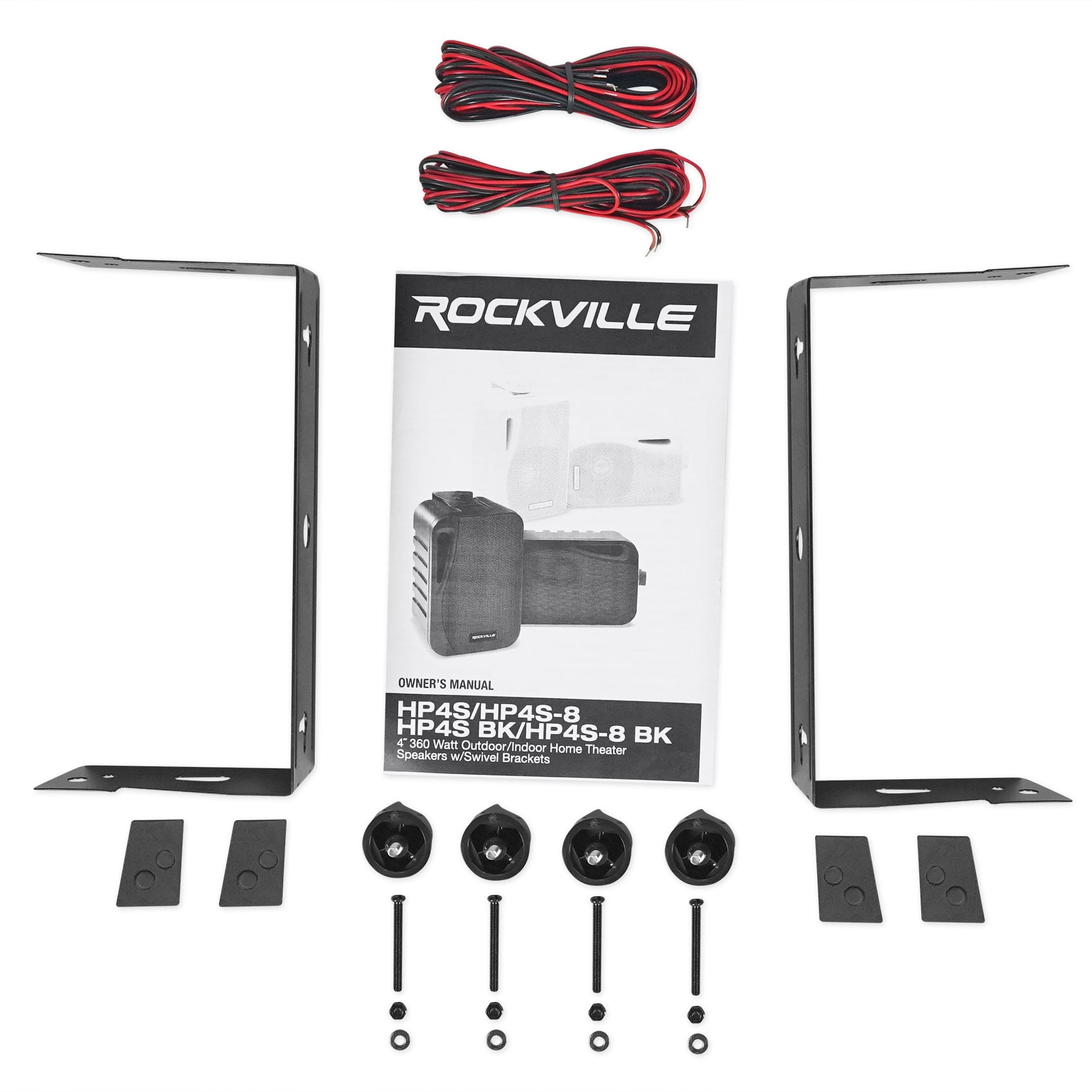10) Rockville HP4S Black 4" Outdoor/Indoor Home Theater Patio Swive Speakers