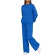 thumbnail image 6 of Women's 2 Piece Casual Outfits Solid Fall Winter Long Sleeve Sweatshirt Tops And Long Pants Set Suits, 6 of 7