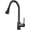 Black a, variant on Waterfall Faucet Black Kitchen Single Hole Pull Out Spout Kitchen Sink Mixer Tap, Stream Sprayer Head Chrome