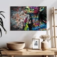 thumbnail image 3 of Elephant Stock Vivid Female Portrait Wall Art - Horizontal Canvas Wall Art - Living Room Wall Decor - People Canvas - Black And Gray Decor - 24" x 16", 3 of 8