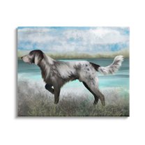 Pointer Dog Lakeside Nature Animals & Insects Graphic Art Gallery Wrapped Canvas Print Wall Art