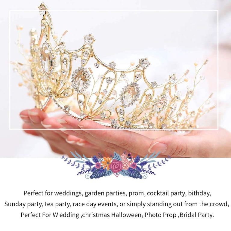 CNKOO Baroque Queen Crown, Brides Bridesmaids Rhinestone  display picture 1