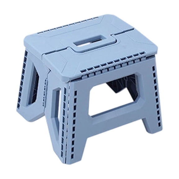 Folding Step Stool, Heavy Duty Plastic Foldable Step Stool with Handle, Non Slip Collapsible Stool for Kitchen Bathroom Home Garage Use, Space Saving Design for Small Spaces