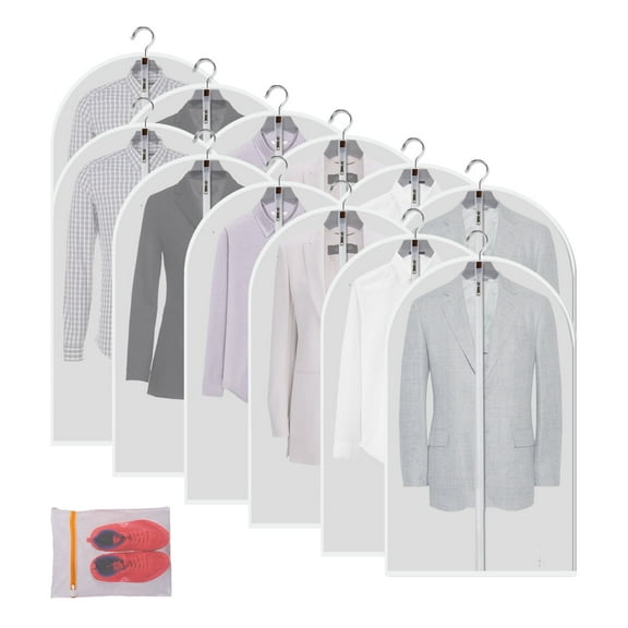 Mskitchen Clear Garment Bags Hanging Clothes Bags for Closet Storage -24'' X 40'' , 12 Pack