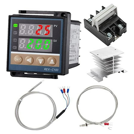 

100V AC to 240V AC Fahrenheit and Celsius PID Temperature Controller Kit with Type K and PT100 Thermocouple