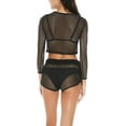 thumbnail image 4 of L*Space BLACK Sarah Long Sleeve Mesh Crop Top, US Medium, 4 of 5