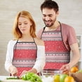 thumbnail image 4 of Red Christmas Striped Pattern Apron-Garden Aprons for Women with Pockets-Cotton Linen Waterproof Kitchen Cooking Gardening Aprons Adjustable for Kitchen,Cooking,BBQ and Salon 33"x27", 4 of 7