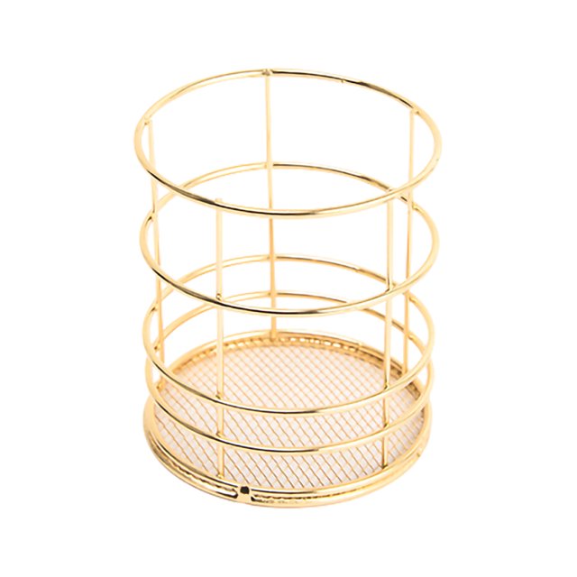Portalápices con soporte para brochas de maquillaje de alambre metálico para organizador de escritorio