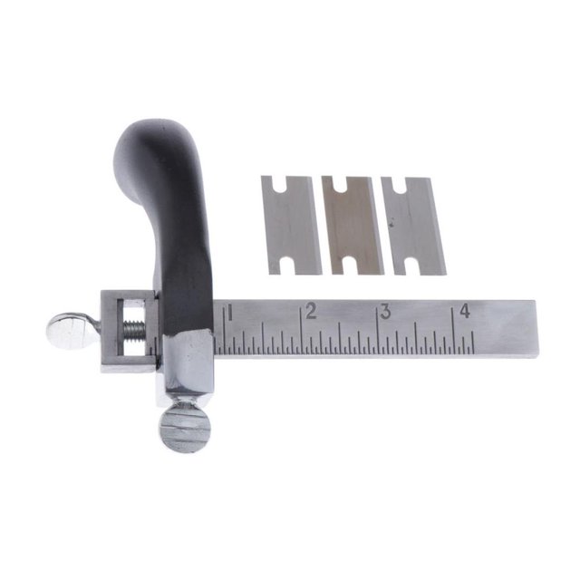 GUOOL Professionnel DRAW GAUGE Ceinture de Coupe de Sangle en Cuir Outil de Coupe 4inch Règle