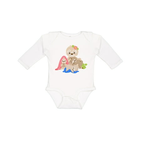 

Inktastic Sloth Mom with 3 Baby Sloths Boys or Girls Long Sleeve Baby Bodysuit