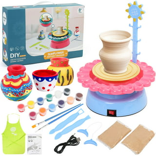 Mini Pottery Wheel Kit - 6 Pottery Wheel for Kids, Teens & Adults  Beginners, 2 Lb Air Dry Clay & 18PCS Clay Tools Included, Crafts for Home  DIY