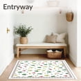 thumbnail image 3 of ODIKA 6'x9' Machine Washable Non-Slip Area Rug, Cheerful Whimsical Tree Forest with Cane Stripes Nordic Style High Traffic Rug with Pad, Green, 626586, 3 of 8
