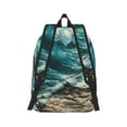 thumbnail image 3 of Daiia Blue Ocean Waves Vintage Canvas Backpack for Men and Women ,Hiking Backpack,Travel Laptop Bag for School,Large Capacity Backpack-Medium, 3 of 7