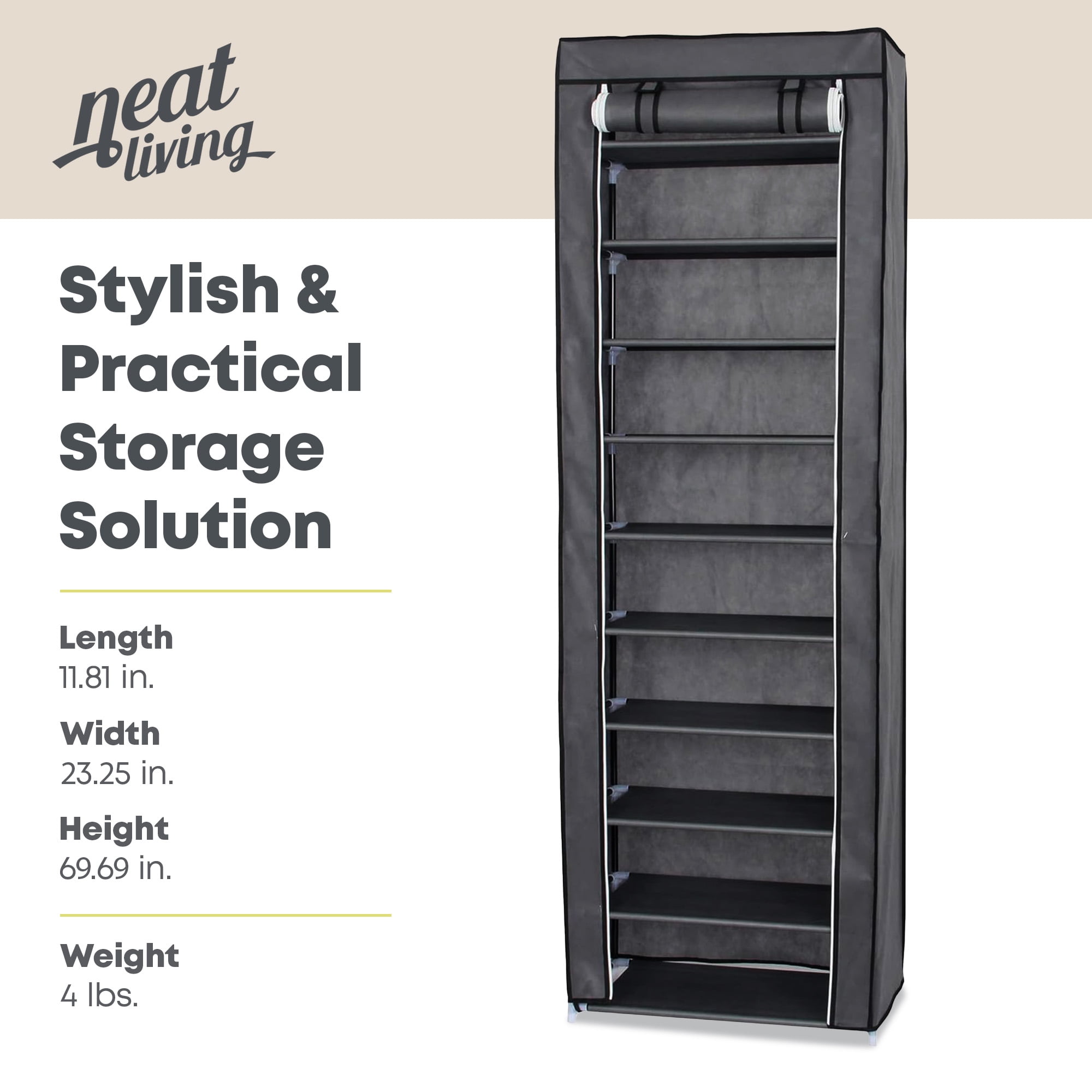 Neat Living Portable Shoe Rack w/ Cover