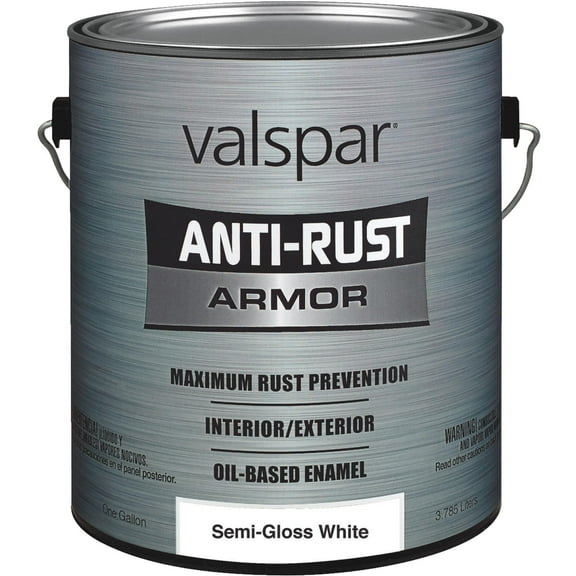 Valspar Anti-Rust Armor Interior Paint Semi-Gloss Oil-Based - 1 Gal, White