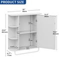 thumbnail image 2 of DWVO 26" Bathroom Cabinet with Mirror Door, Wall Mounted Medicine Cabinet Organizer with Adjustable Shelves for Home, Bathroom, White, 2 of 5