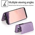 thumbnail image 3 of Design for Samsung Galaxy S8 Plus/S8+ Wallet Case with Screen Protector,Card Holder PU Leather Phone Cases,Stand Flip Shockproof Flip Protective Cover for S8plus Women 6.2 inch Purple, 3 of 12