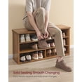 thumbnail image 6 of VASAGLE Shoe Bench, Storage Bench, 6 Compartments, Adjustable Shelves, for Living Room, Hallway, 29.5 x 100 x 50 cm, Honey Brown, 6 of 6