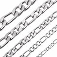 thumbnail image 4 of 5pcs Men Womens Stainless Steel Silver Twist Curb Link Chain Necklace 2-9mm, 4 of 9