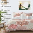 thumbnail image 3 of Cal King 4 Piece Bedding Set Classic Ocean Pink Coral Soft Breathable Duvet Cover and Pillowcase,Abstract Marine Life Scenery Duvet Cover Set Washable Bed Sheets for Bedroom Dormitory Guest Room, 3 of 9