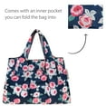 thumbnail image 5 of Wrapables Large & Small Foldable Tote Nylon Reusable Grocery Bags, Set of 2, Rose Floral, 5 of 5