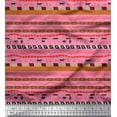 thumbnail image 1 of Soimoi Rayon Fabric Stripe,Animal & Human Tribal Printed Fabric 1 Yard 56 Inch Wide, 1 of 1