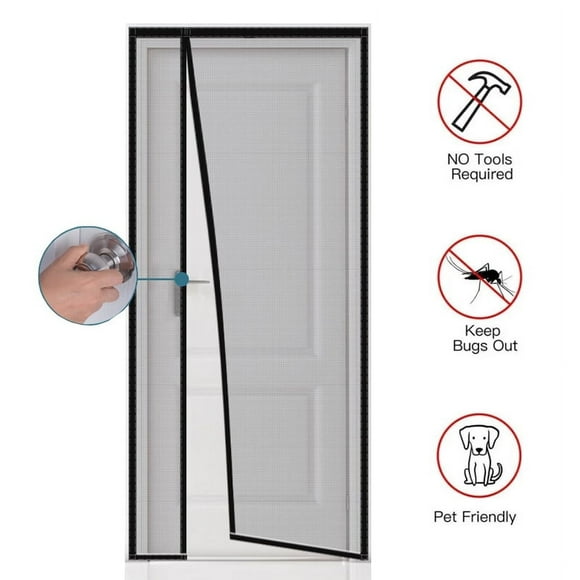 Magnetic Door Screen Custom Size Mosquito Net Curtain Fly Insect Automatic Closing Invisible Mesh For Kitchen indoor living room