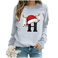 thumbnail image 2 of WEAIXIMIUNG Chandail en Molleton pour Femmes Tendance Imprimé de Noël Décontracté à Manches Longues Pull Col Rond Sweat à Capuche 1, 2 of 4