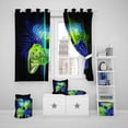 thumbnail image 4 of Botoutin Kids Blue Green Black Gamepad Gaming Grommet Curtains, 38" x 45" (2 Panels), 4 of 5