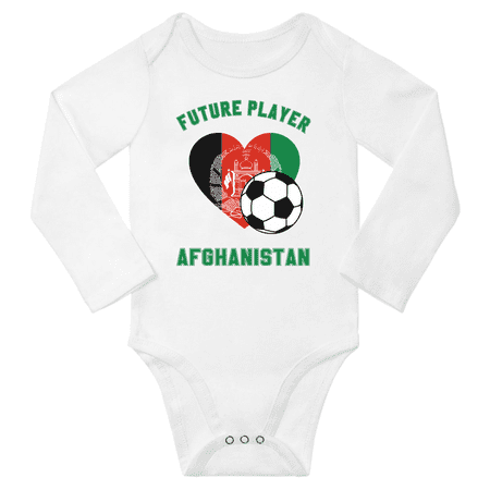 

Future Afghanistan Soccer Player Baby Long Slevve Rompers Bodysuit (White 12-18 Months)