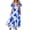 Blue, variant on Women's Off Shoulder Floral Tiered Dress with Ruffle Details 100% Polyester Lightweight Dress for Summer and Everyday