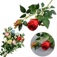 thumbnail image 2 of Artificial Rose Flowers Single Branch for Wedding Hall Decoration, Realistic Bulgarian Silk Roses for Home Garden, Long Stem Fake Flowers for Bridal Decor 25.6 X 2.4 Inches, An Artificial Flower, 2 of 9