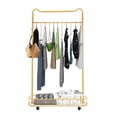 thumbnail image 5 of 1 PCS Gold Clothes Rack, Movable Coat Rack, Coat Rack with Storage Basket, Basket Load Capacity: 15-20kg/33.07-44.09 lbs, used in hallways, bedrooms, living rooms, bathrooms, entryways, 5 of 12
