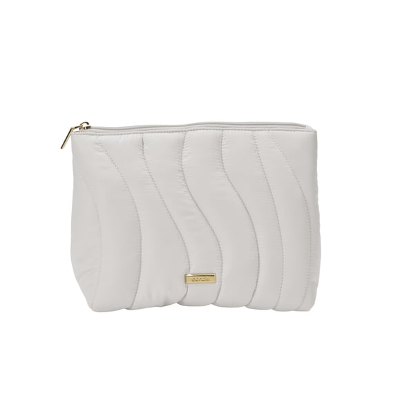 Conair Gray Wavy Quilted Clutch, Travel-Ready Beauty Organizer with Modern Texture, 1 Count