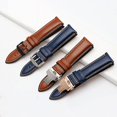 thumbnail image 4 of Correa de reloj de cuero genuino para Breitling Heuer Tudor Seiko Omega para hombres y mujeres, 20 mm, 22 mm, 24 mm, pulsera de reloj marrón y azul, 4 of 5