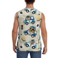 thumbnail image 4 of Haiem Men's Animals Driving Police Car Print Tank Tops Summer Sleeveless Cut Off Workout T-Shirts Fitness Vest Athletic Undershirts-Medium, 4 of 8