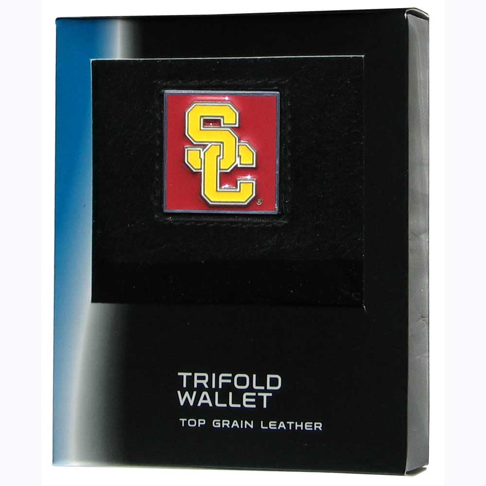 Supporters' Gear NCAA USC Trojans Leather Trifold Wallet with Man Made