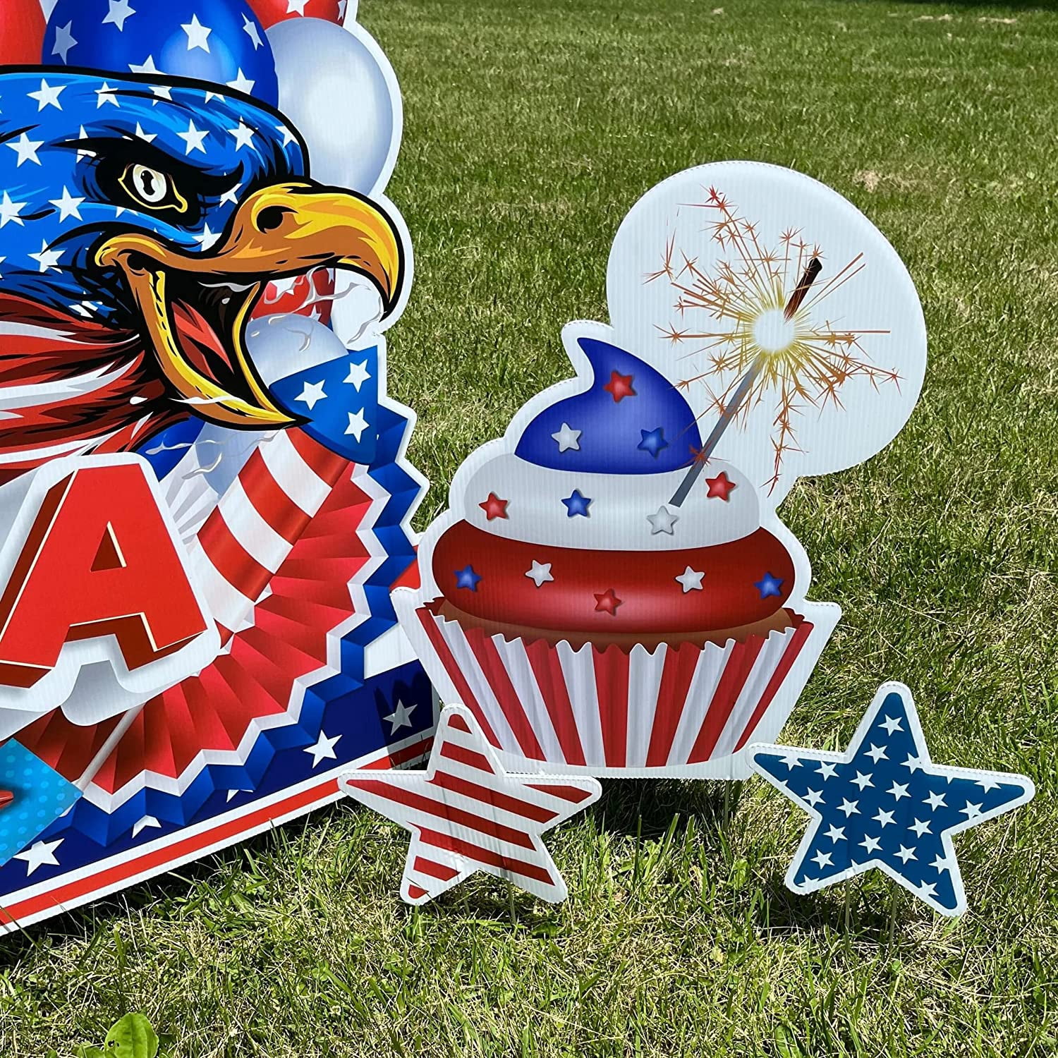 Victory Store Happy Birthday America Oversized EZ Yard Sign Outdoor Lawn Decorations