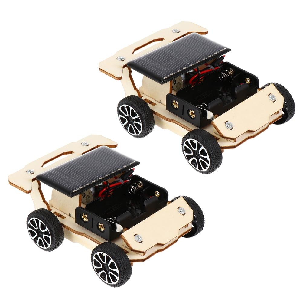 Frcolor Car Building Toys Solar Kit Model Science Wooden Electric Motor