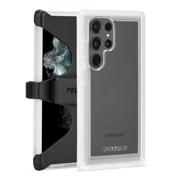 Open Box Pelican Voyager Series Samsung Galaxy S23 Ultra Case with Belt Clip Holster - Clear