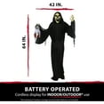 thumbnail image 3 of Haunted Hill Farm Life-Size 5.7 ft Animatronic Reaper, Indoor/Outdoor Halloween Decoration, Flashing Colorful Eyes, Poseable, Battery-Operated, HHRPR-6FLSA, 3 of 16
