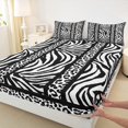 thumbnail image 3 of Homewish Cheetah Zebra Print 3pcs Twin Sheet Sets for Boys Girls,Animal Print Twin Fitted Sheet,Geometric Stripes Lines Breathable Flat Sheet,Super Cozy Room Decor, 3 of 7