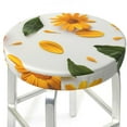 thumbnail image 3 of Haiem Sunny Yellow SunFlower Print Cushion Round Bar Chair Seat Cover Bar Chair Cushion Covers Elastic Washable Bar Chair Cover,Protects from Scratches and Stains-13 inch, 3 of 7
