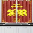 thumbnail image 4 of CADecor Happy Chinese New Year 2018 Year of the Dog Window Treatment Panel Curtains Window Curtain Kitchen Curtain,Two Piece 26x39 Inces, 4 of 4